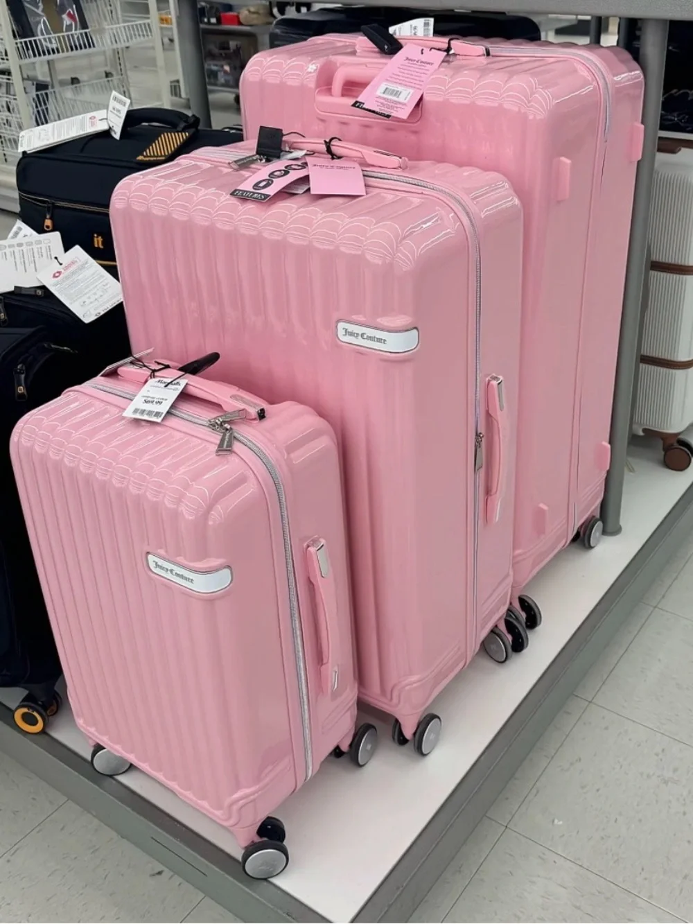 ISO! Looking for this Juicy Couture Luggage Set in pink or black!